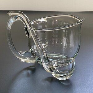 Elan Mouthblown Glass Crystal Gravy Boat and Ladle​​​​​​​